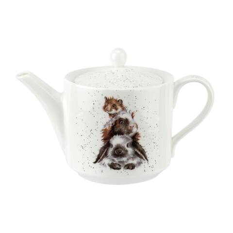 Royal Worcester Wrendale Designs Piggy In The Middle Teapot - 1 Pint