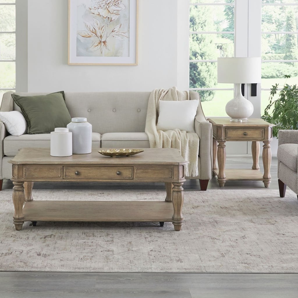 Magnolia Manor Weathered Bisque Alternate 3 Piece Cocktail Table Set