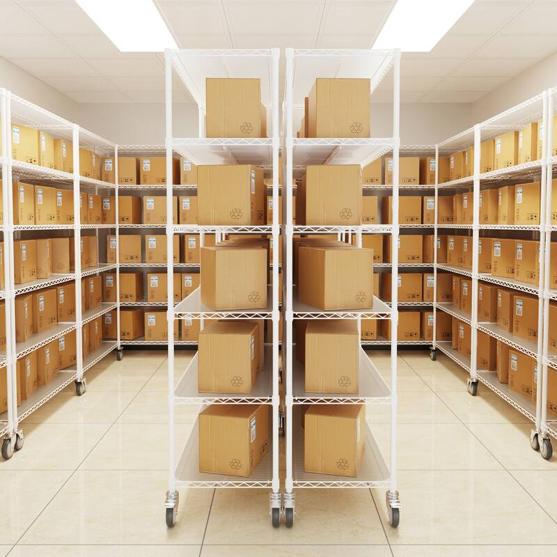 6 Tier Metal shelves, NSF Height Adjustable Garage Storage Shelves with Wheels