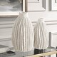 preview thumbnail 2 of 1, Uttermost 18200 Ivory Ridge 14" Tall Polyresin Vase - Set of 2