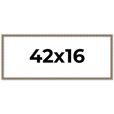 42x16 Frame Silver Versailles Ornate Solid Wood Picture Frame | 1 Inch