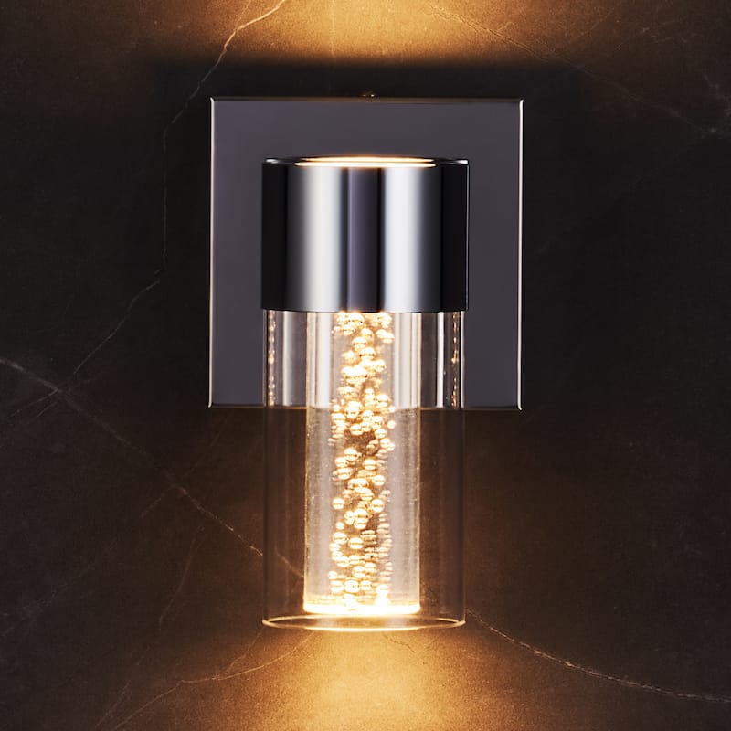 CO-Z 7-Inch Acrylic Wall Sconce Vanity Light Integrated LED - Chrome