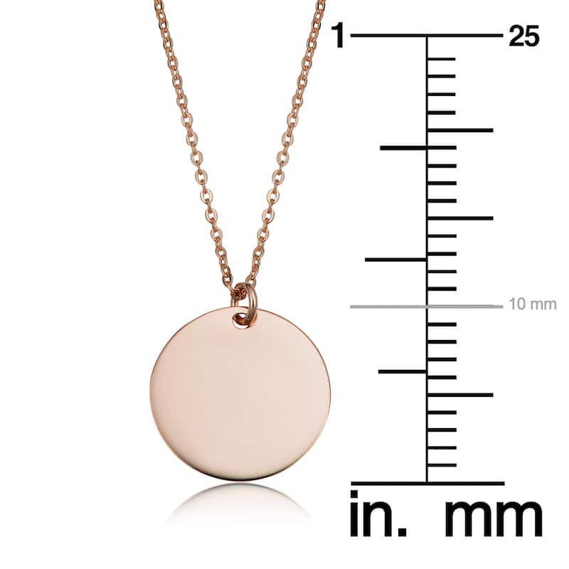 14k Gold High Polish Round Disc Adjustable Necklace (10 millimeters)