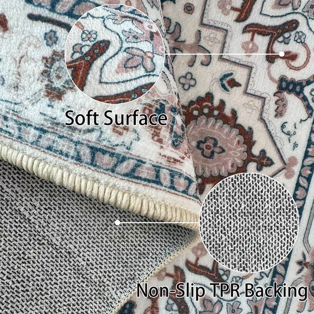 Vintage Persian Style Area Rug, Soft and Durable, Perfect for High Traffic Areas, Fade-Resistant and Easy to Clean