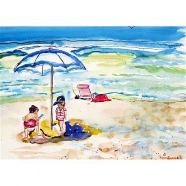 Betsy Drake DM391 Children At The Beach Door Mat Small