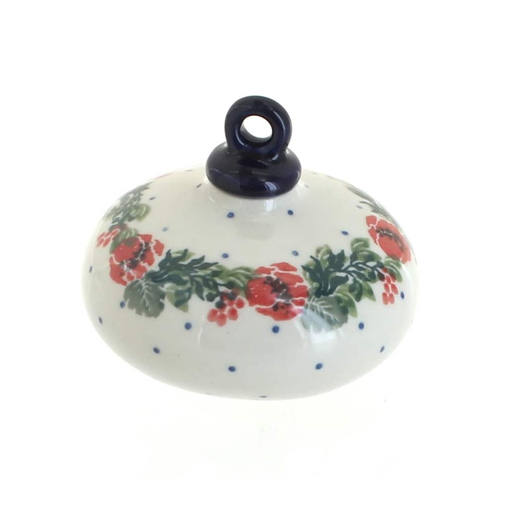 Blue Rose Polish Pottery 188 Ceramika Artystyczna Christmas Ornament