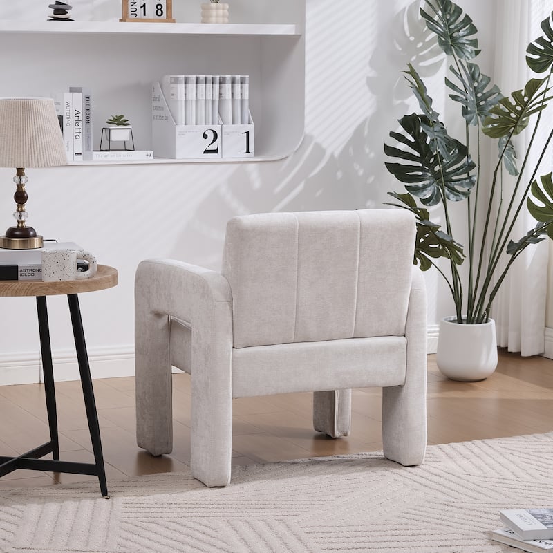 Accent Chair Side Chair Reception Chair, Beige Reading Chair Dressing Chair Leisure Chair Office Chair