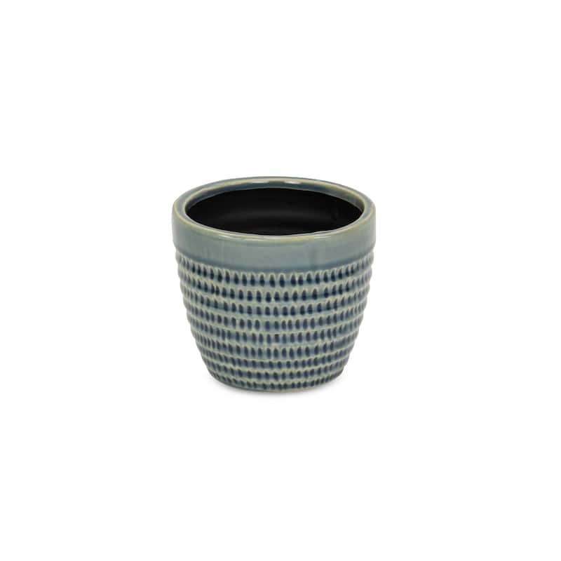 Idola Blue Ceramic Tapered Pot
