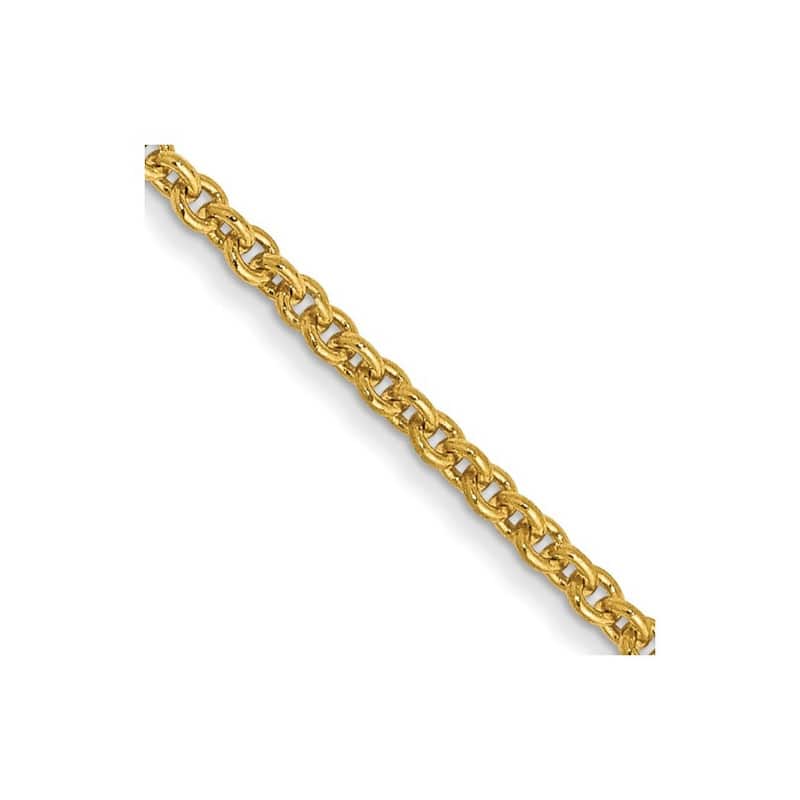 Curata 14k Yellow Gold Solid Polished 1.5mm Cable Chain Necklace Option 16 18 20 22 24 26