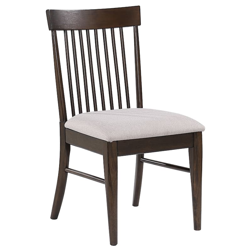 2pc Set Mid-Century Dining Side Chairs Foam Padded Seat Classic Spindle Backwood Kitchen