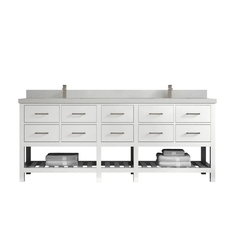 Willow Collections 84 in. W x 22 in. D Parker Double Sink Bathroom vanity with Regular Countertop