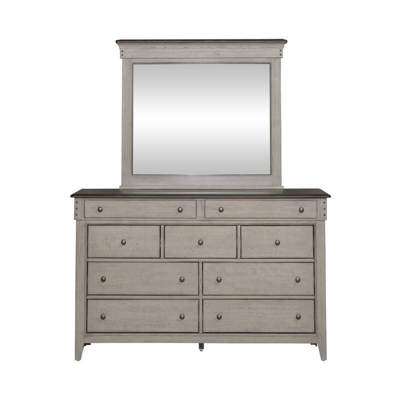 Ivy Hollow Weathered Linen & Dusty Taupe Dresser & Mirror