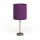 preview thumbnail 14 of 99, Porch & Den Custer Metal/ Fabric Lamp with Charging Outlet Purple