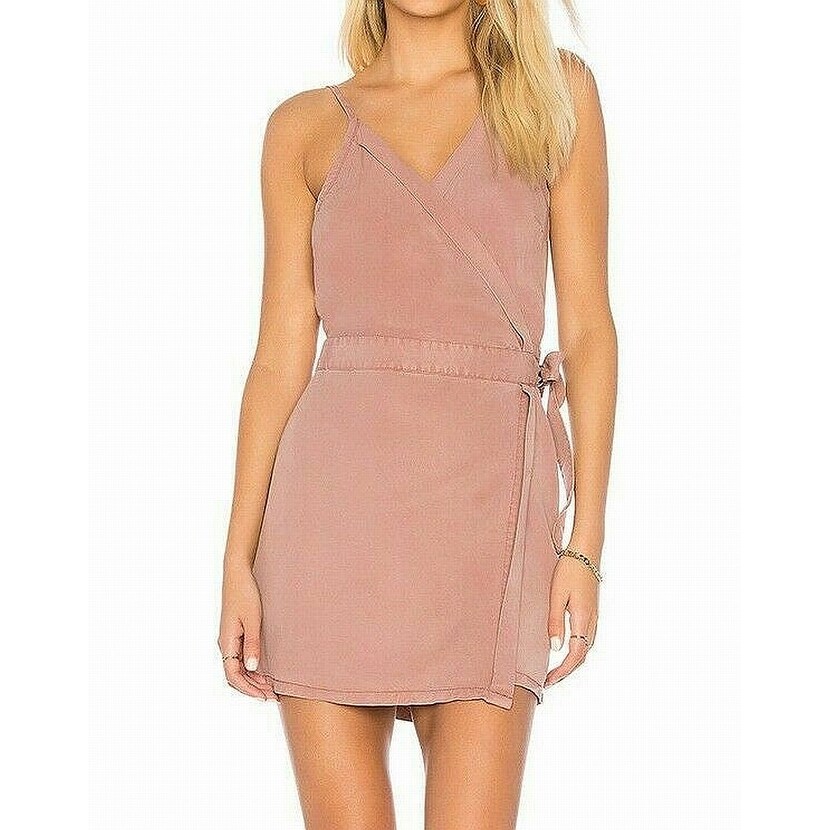 dusty pink wrap dress