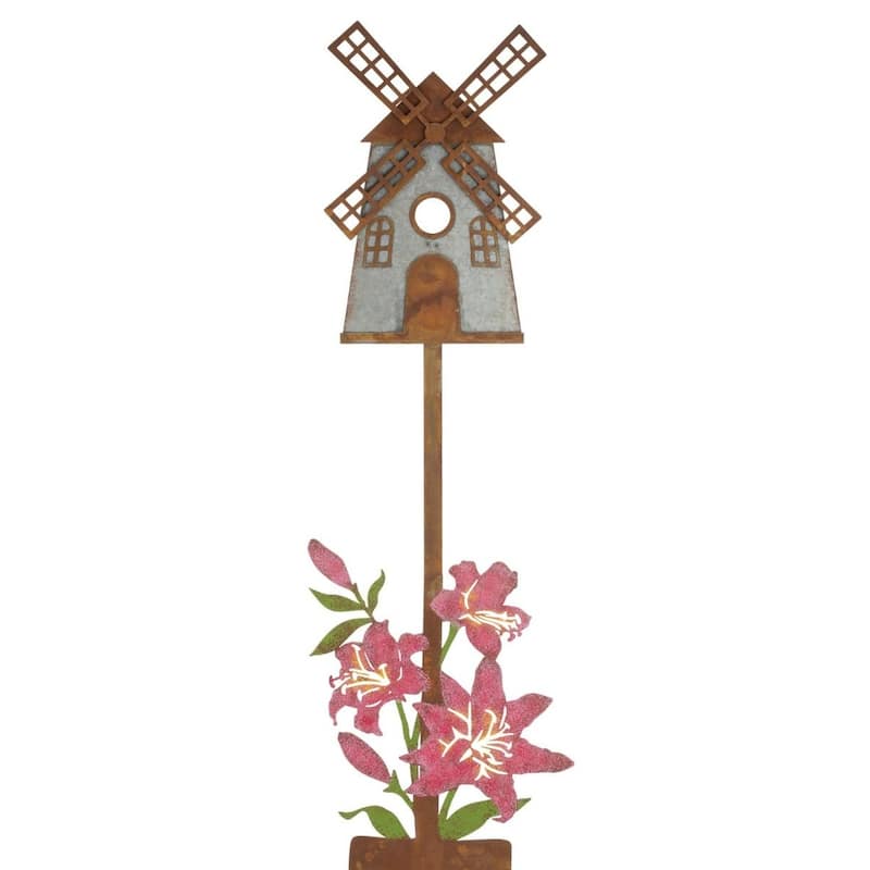 Rustic Birdhouse Stake - Windmill