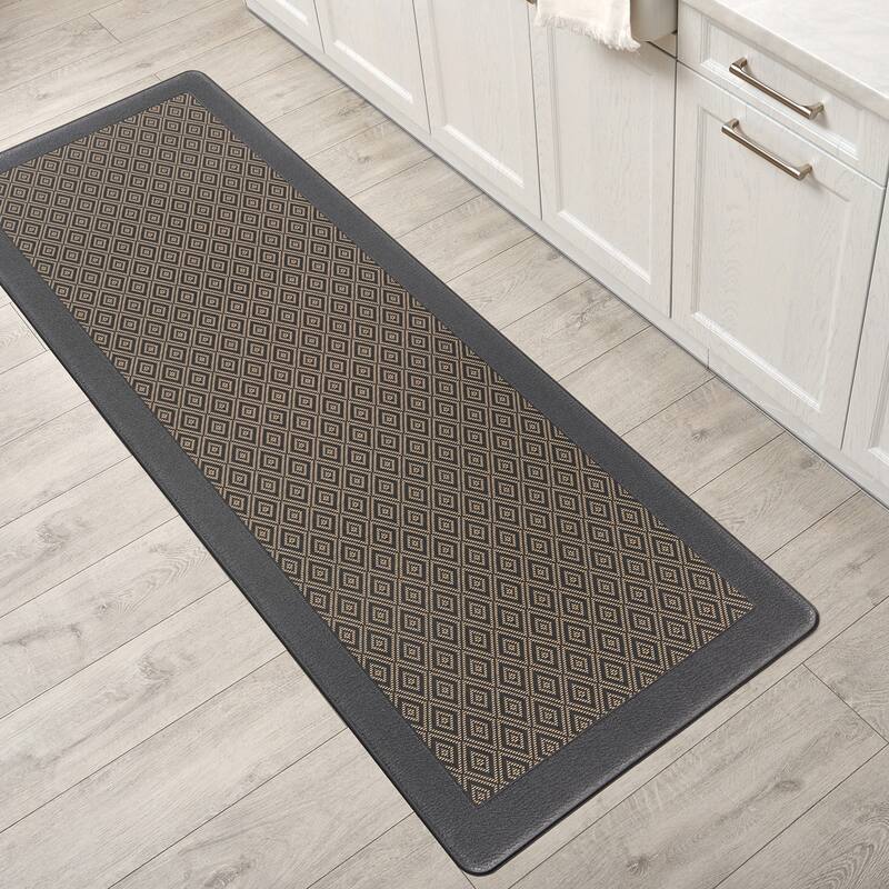 World Rug Gallery Geometric Textline Anti-Fatigue Standing Mat