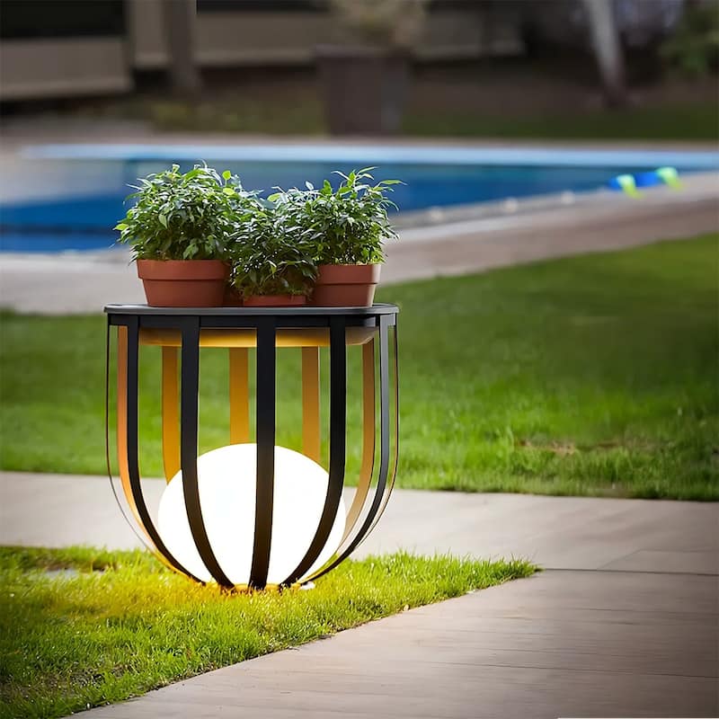 Waterproof Outdoor Floor Lamp, Outdoor Solar Power LED Plant Stand