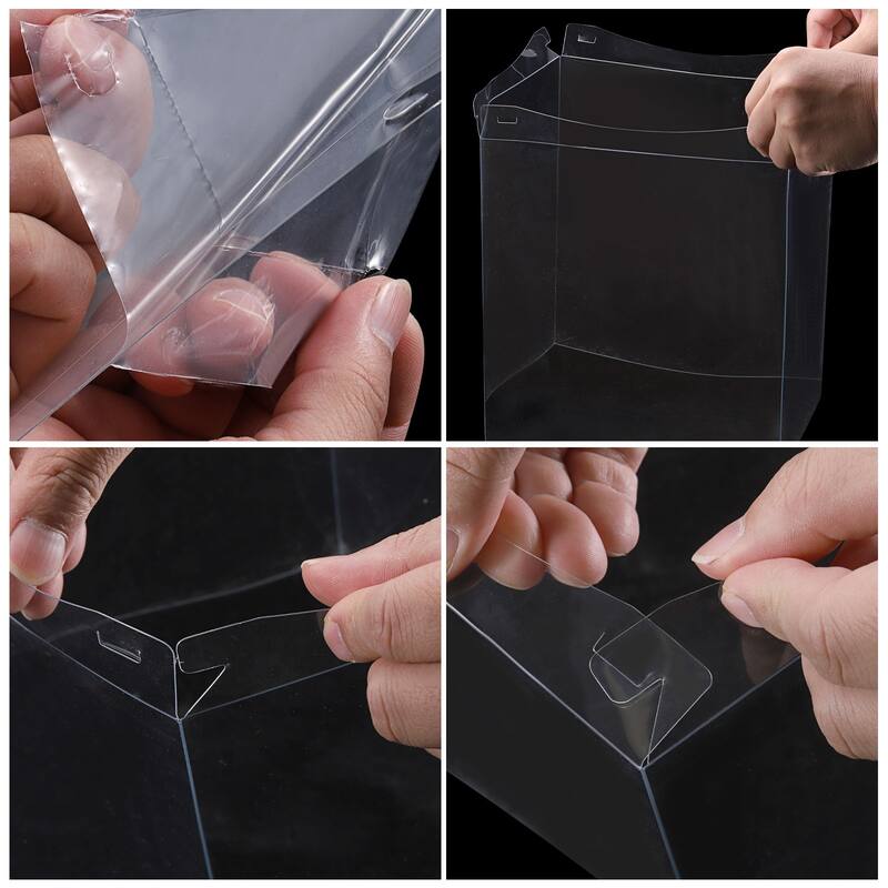 Clear Cake Box with Ribbon, 6Pcs 7"x7"x5" for 4 Inch Cake Packing