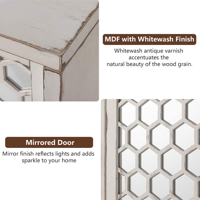 COSIEST Solid Wood Buffets and Sideboards Storage Cabinet