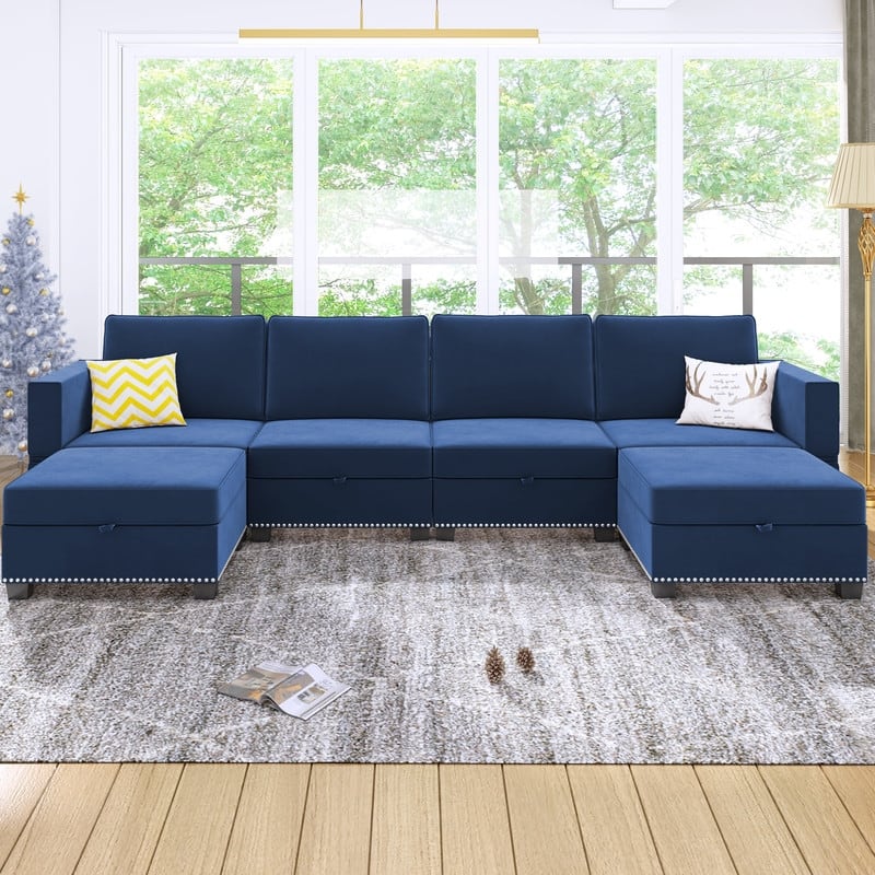 Mixoy 6-Seater Transferable Position Free Combination Sectional Sofa with Storage