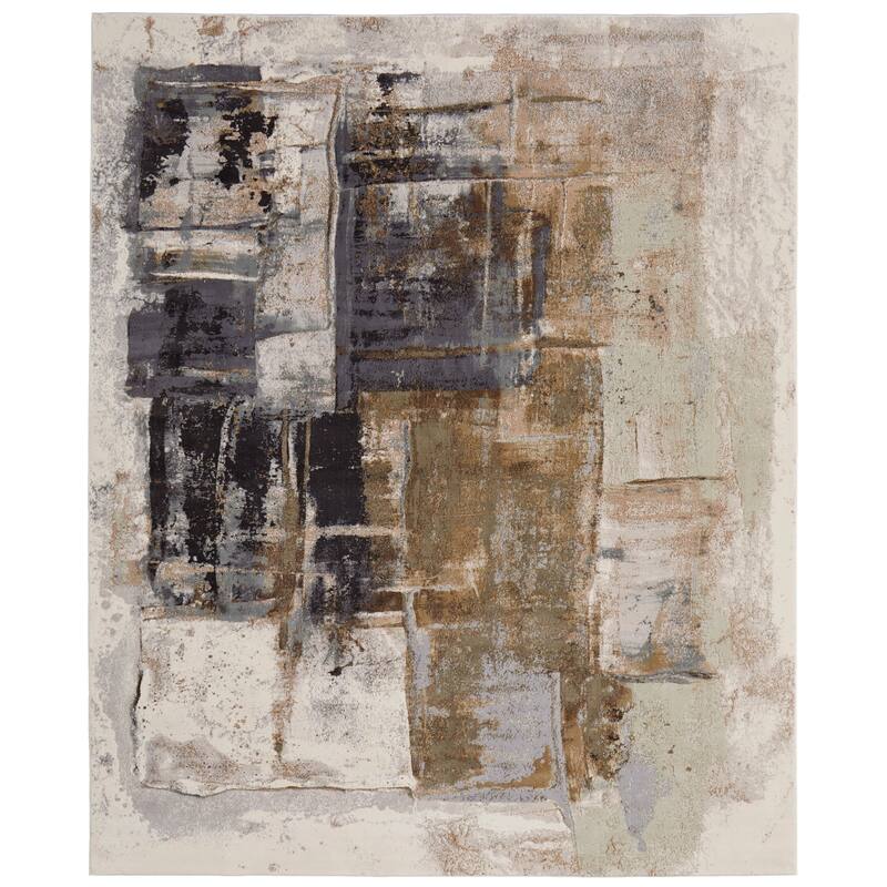 Grand Bazaar Takara Machine Made Watercolor Modern Area Rug - 2' x 3' - Brown/Gray/Black