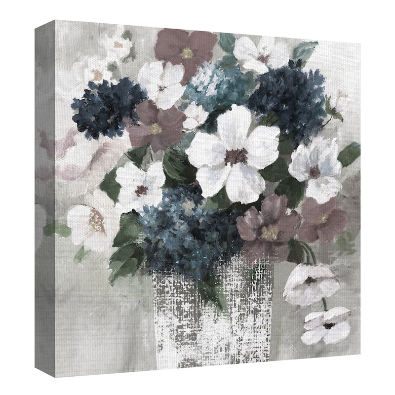 Linen Bouquet 1 Light Square REV by Nan Canvas Art Print