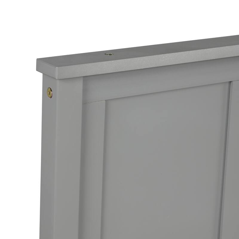 Twin Size Gray Platform Storage Bed with 2 Drawers on Wheels