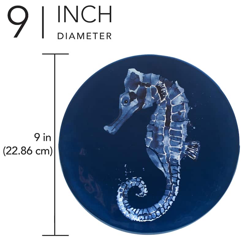 Certified International Sea Life Melamine 9" Salad/Dessert Plates, Set of 6 - 9" Diameter x 1"