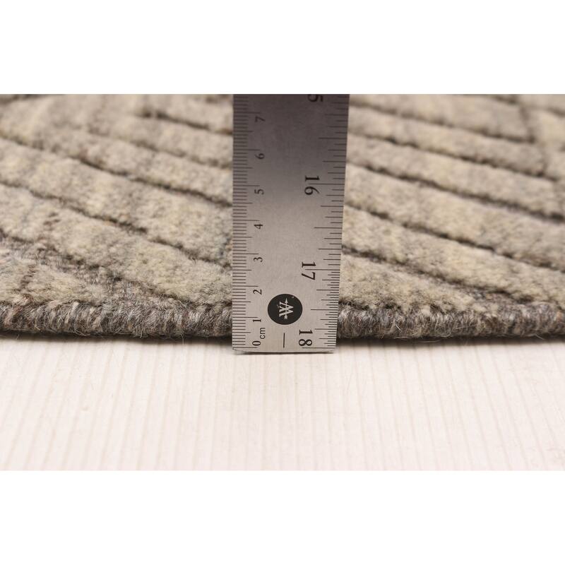 ECARPETGALLERY Hand-knotted Tangier Taupe Wool Rug - 5'0 x 8'0