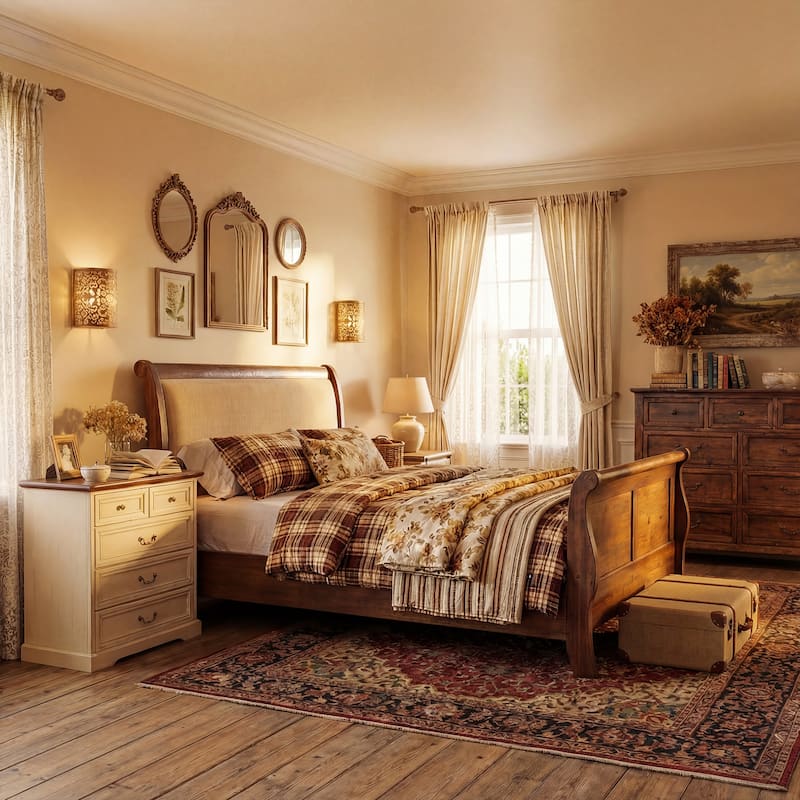 Farmhouse 5-Drawer Chest with Anti-Tip Device, Rustic Wooden Dresser for Bedroom, 36.3" Tall Storage Cabinet