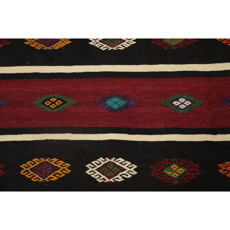 Hand Woven Oriental 100% Wool Carpet Southwestern Tribal Multi-Colored Kilim Area Rug - 10' 1'' X 5' 6''