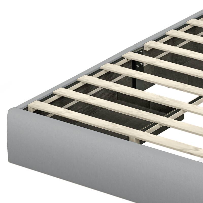Moasis Velvet/Linen Upholstered Bedframe with Adjustable Headboard and 4 Storage Drawers