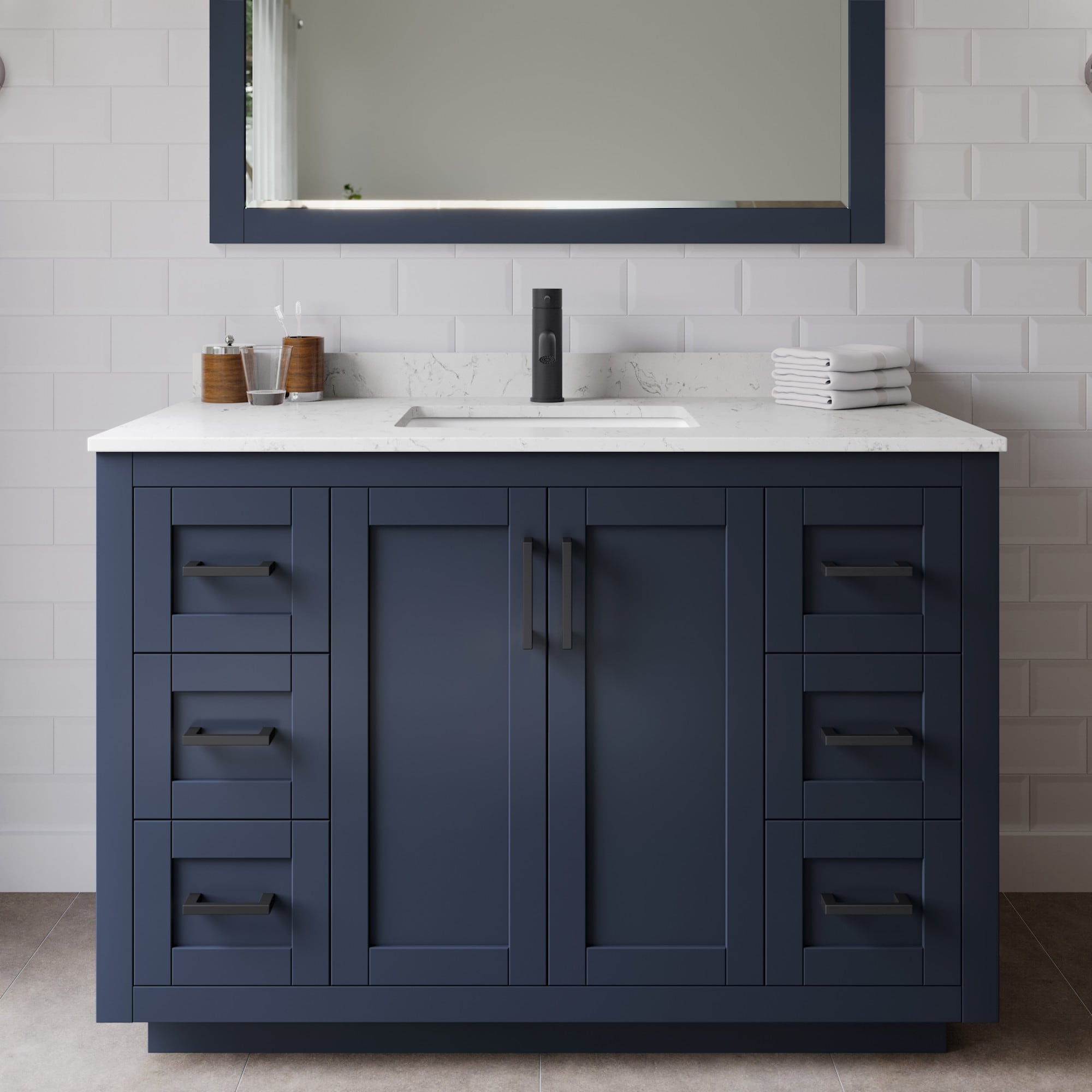 Wyndham Collection Miranda 48" Free Standing Single Basin Vanity Set