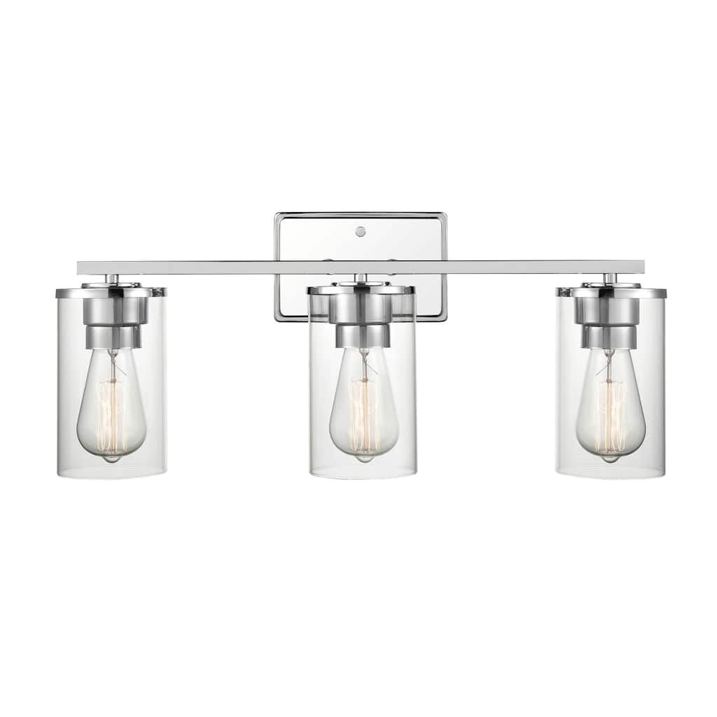 Millennium Lighting Verlana 3-Light Bathroom Vanity Fixture in Multiple Finishes with Clear Glass Shades