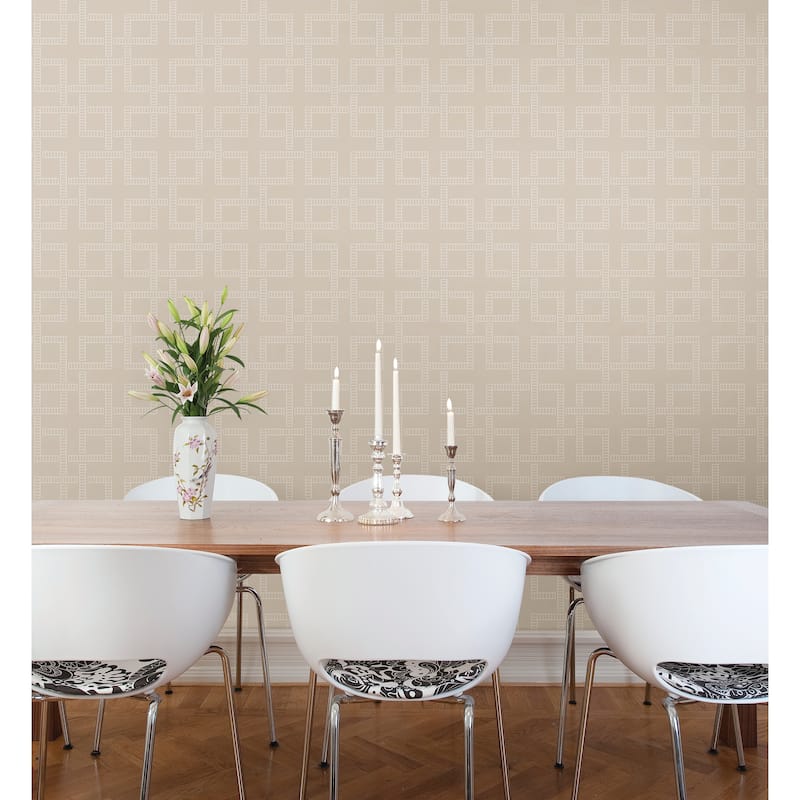 A-Street Prints Theory Beige Geometric Wallpaper