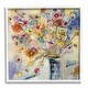 preview thumbnail 8 of 20, Painted Flowers Line Drawing Framed Giclee Texturized Art - Multi-Color 12 x 12 - White