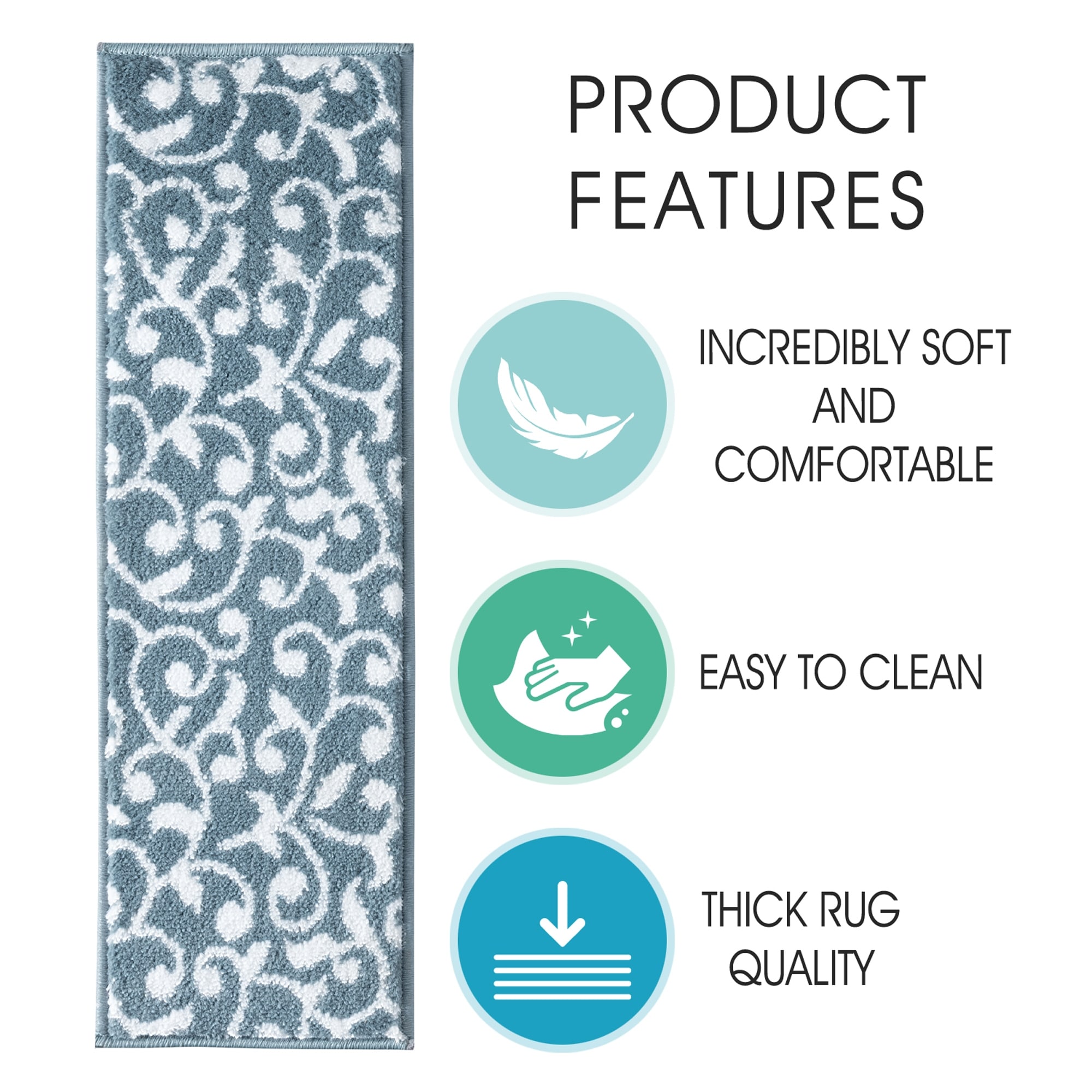 SussexHome Leaves Pattern Stair Treads-image