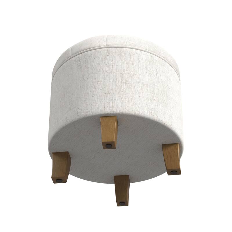 Carson Carrington Hare Button-tufted Round Storage Ottoman