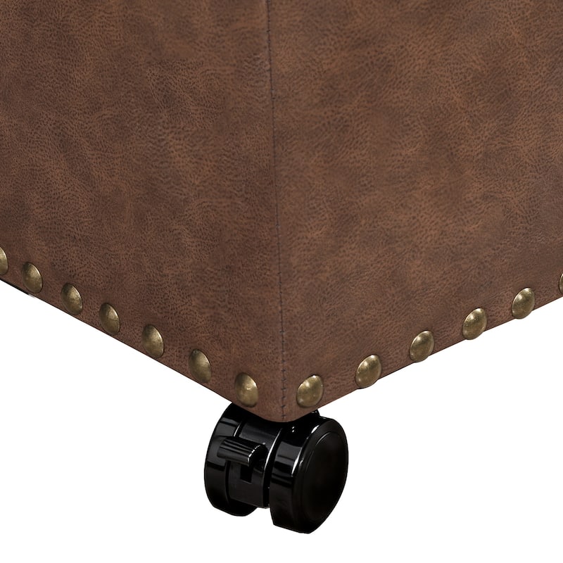 Adeco High End Classy Tufted Storage Ottoman Bench Footstool