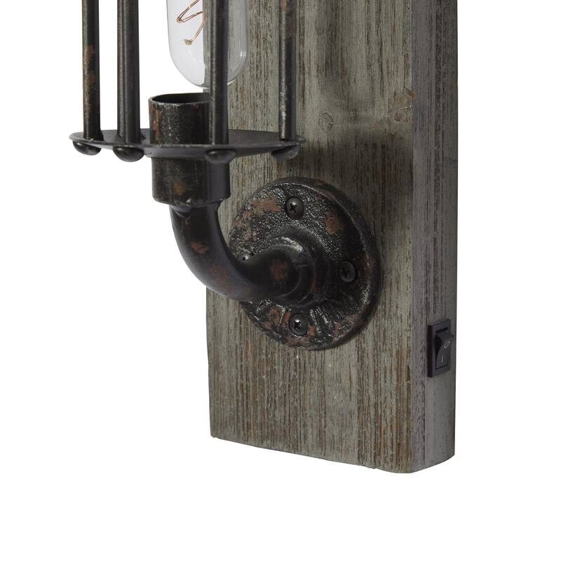 Metal Geometric Battery Operated Room Accent Lamp with Included Fixed LED Light - Black - Roche River Decor
