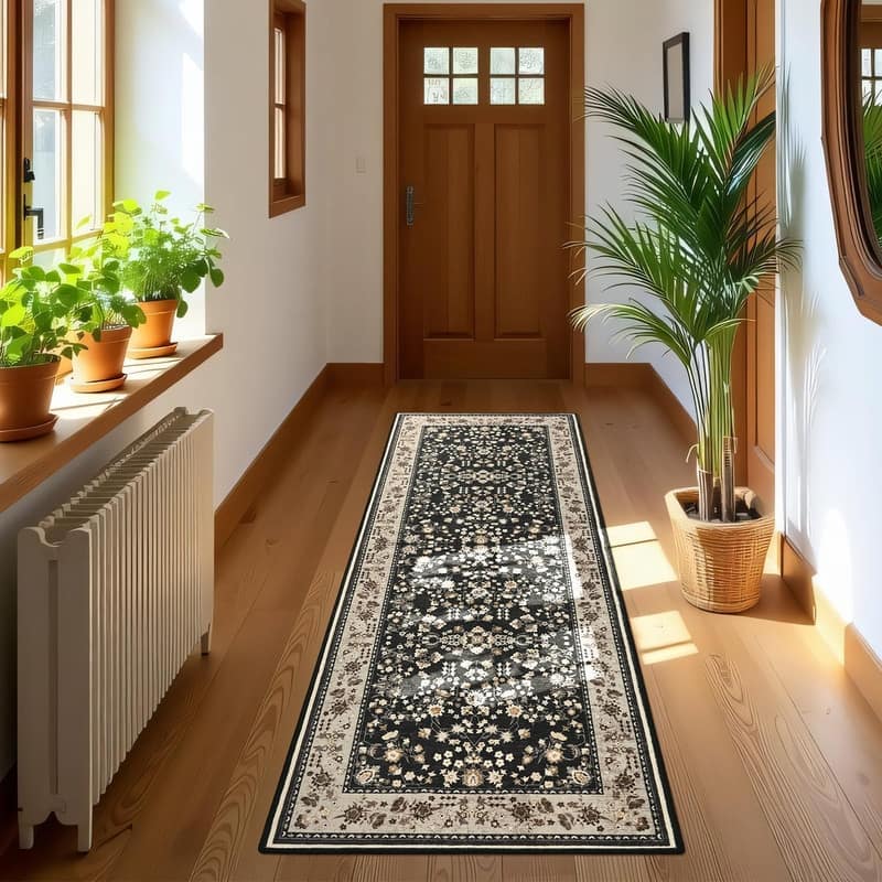 Floral Rugs for Entryway Machine Washable Area Rugs