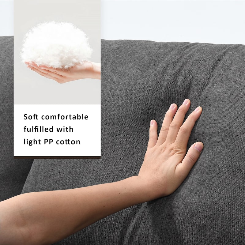L-shaped Sectional Couch, Convertible Ottoman Modular Sectional Sofa