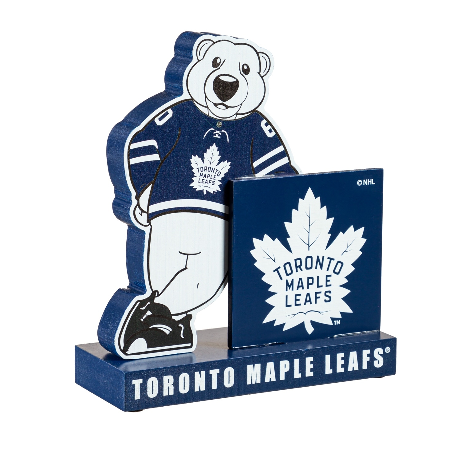 8 in. Wooden Mascot Statue with Team Logo, Toronto Maple Leafs