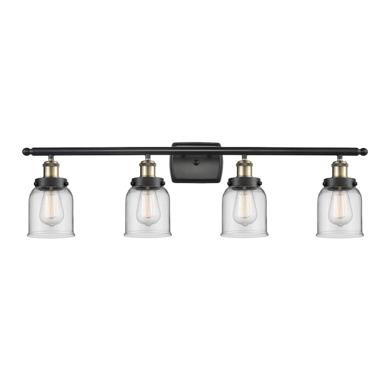 Innovations Lighting Ballston Urban Bell - 4 Light 36" Bath Vanity Light - Clear/Black Antique Brass