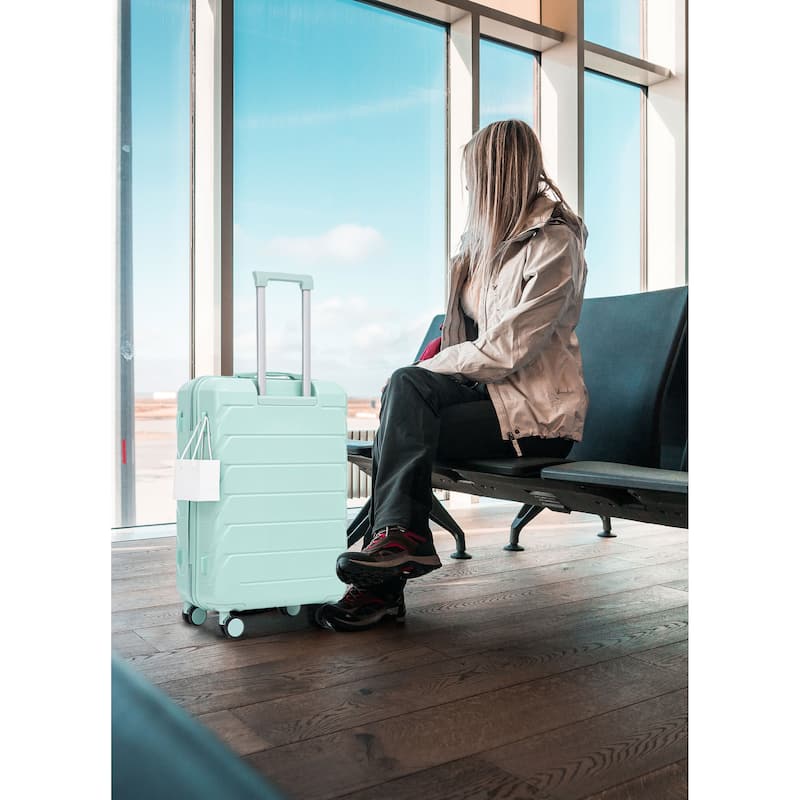 Luggage Set 3 Piece Suitcase Sets with Spinner Wheel, ABS Hardside Expandable Travel Laggage with TSA Lock
