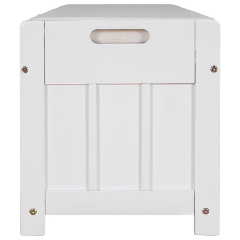 3-drawer Wooden Storage Bench with Cushion