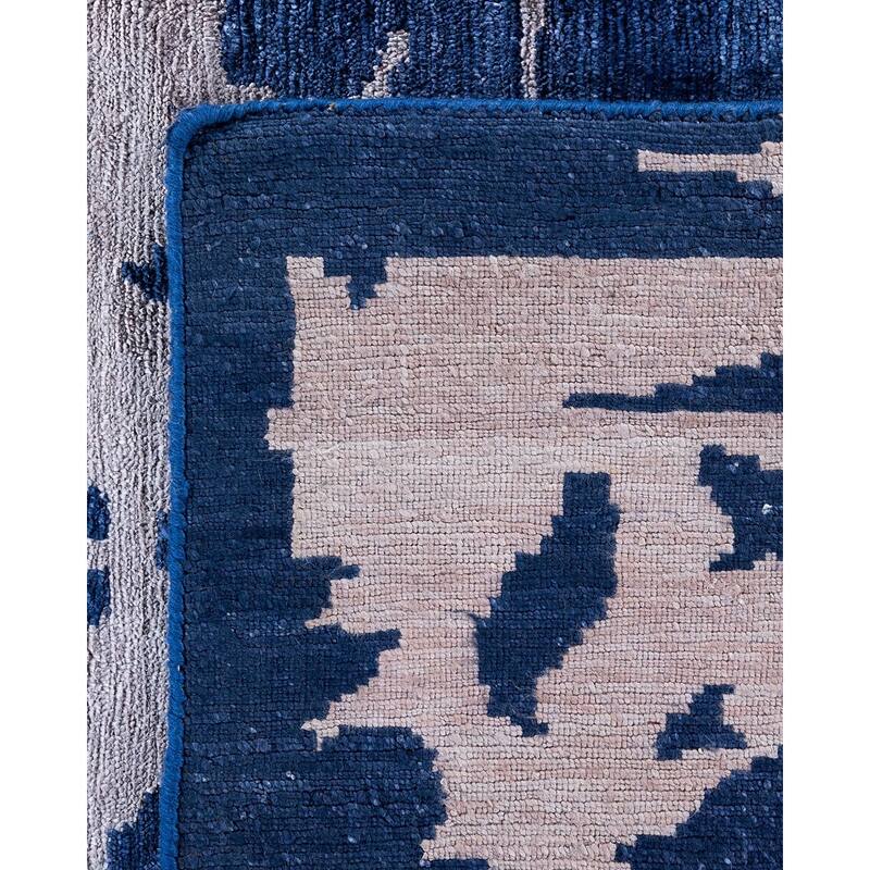 Modern One-of-a-Kind Hand-Knotted Area Rug, Gray - 8' 1" x 10' 1"