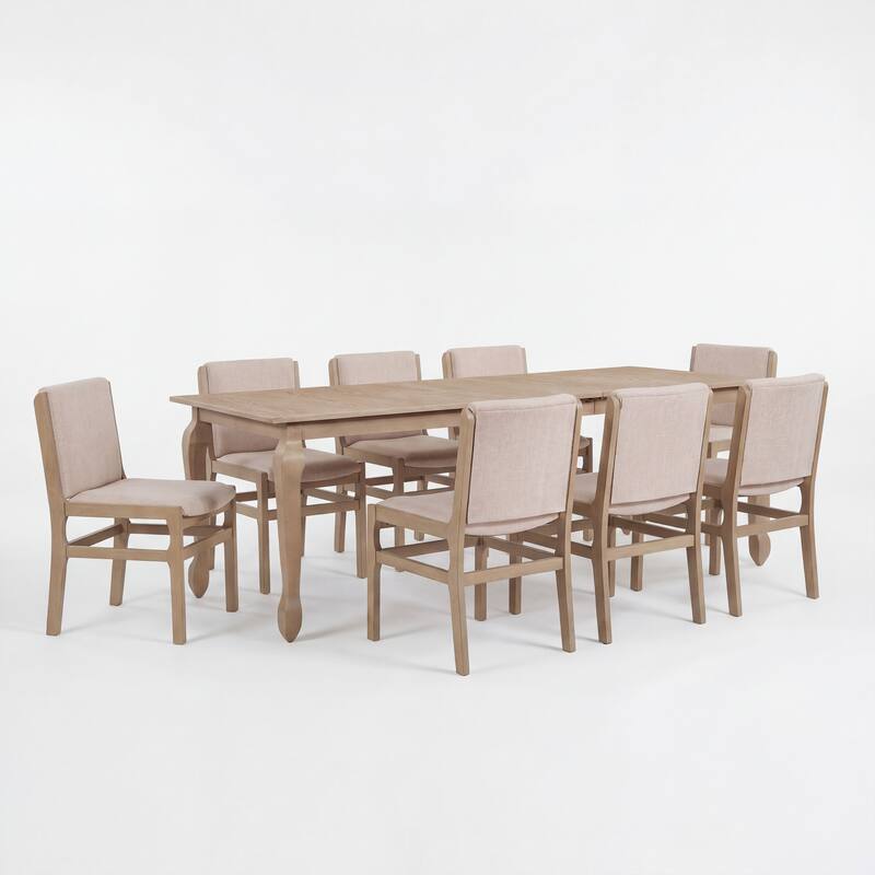 Christopher Knight Home - French Country Extendable Dining Set with Butterfly Leaf Table & Upholstered Armless Dining Chairs