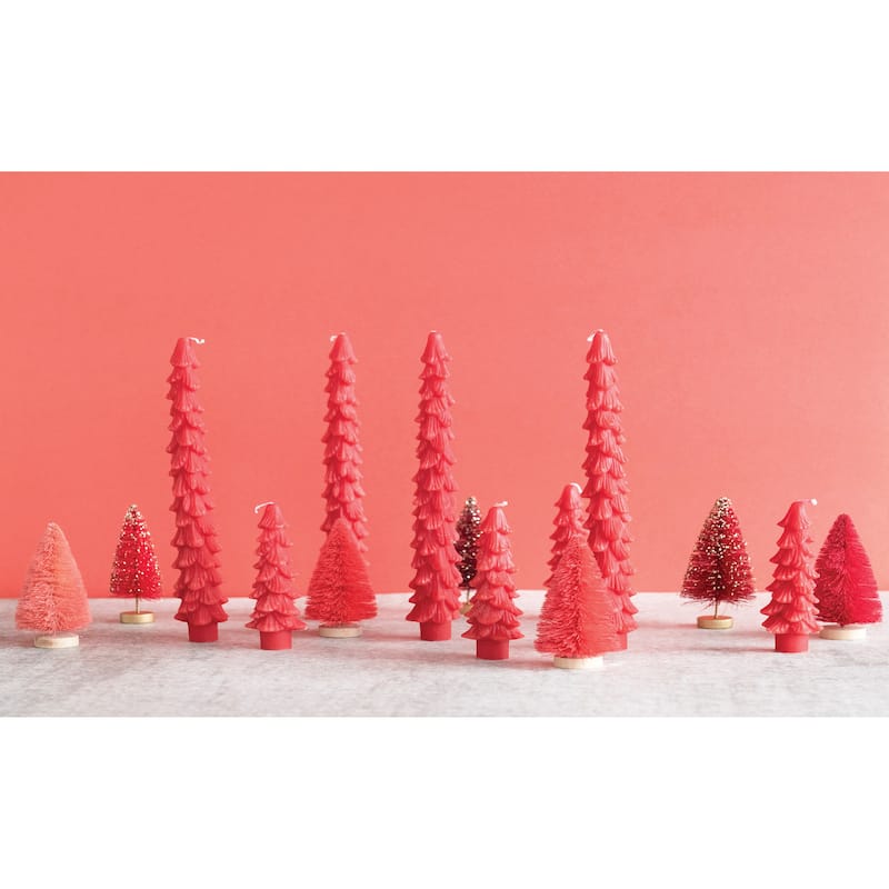 Unscented Tree Shaped Taper Candles, Set Of 2