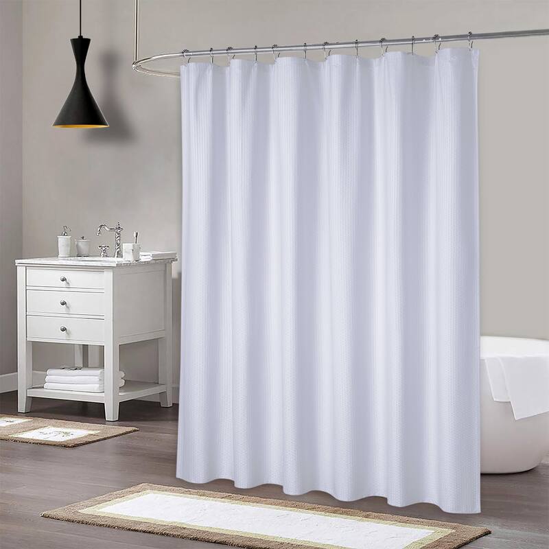 Soft Embossed Microfiber Fabric Shower Curtain or Liner, Water Repellent